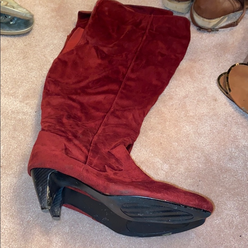 Suede over the knee high boots